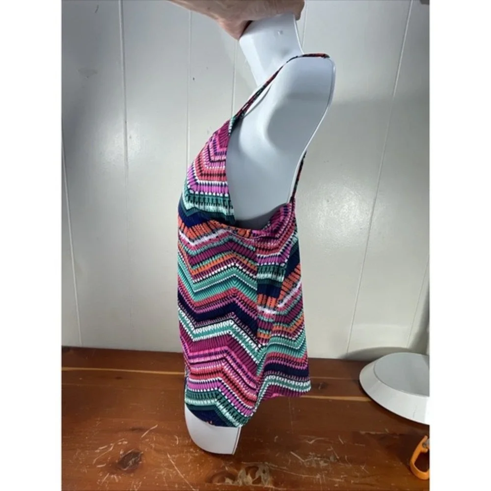 NWT AMERICAN BEACH  Geometric boho PADDED Tankini Top 12‎ beach pool